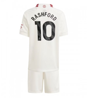 Manchester United Marcus Rashford #10 Tredje Kläder Barn 2023-24 Kortärmad (+ Korta byxor)